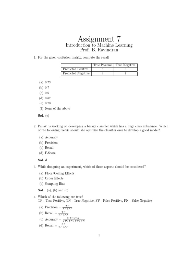 Week 7 Solutions | PDF | Sensitivity And Specificity | Statistics
