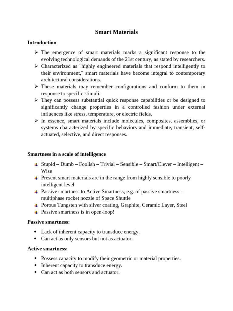 Smart Materials | PDF