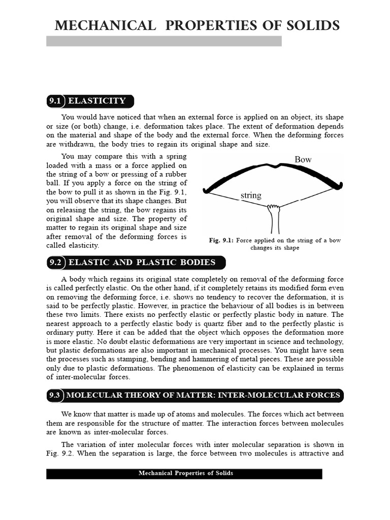 Mechanical Properties of Solids ,. | PDF | Deformation (Engineering ...