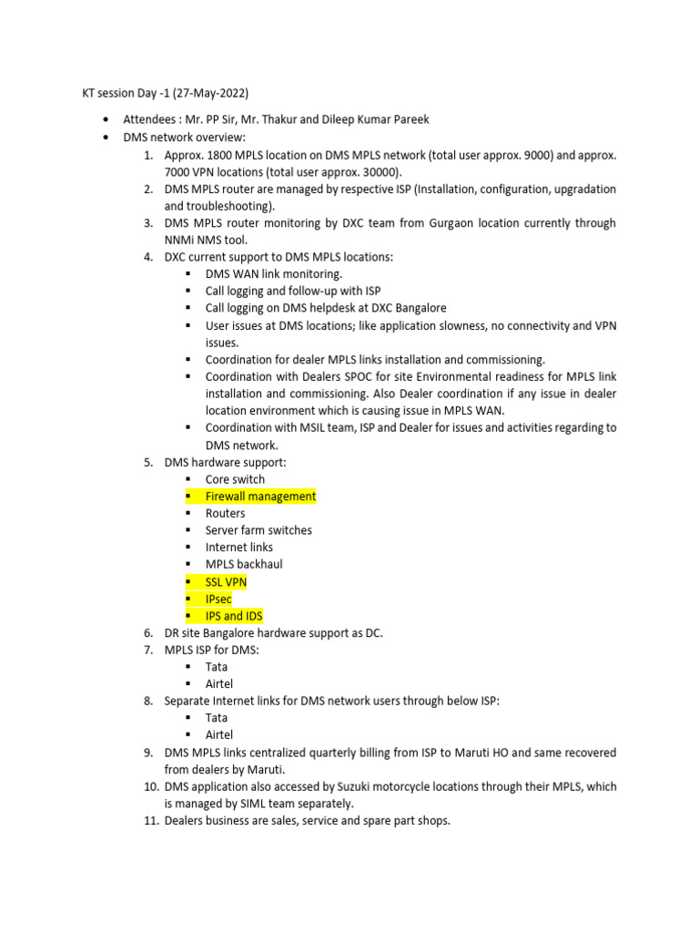 KT Session at Maruti | PDF