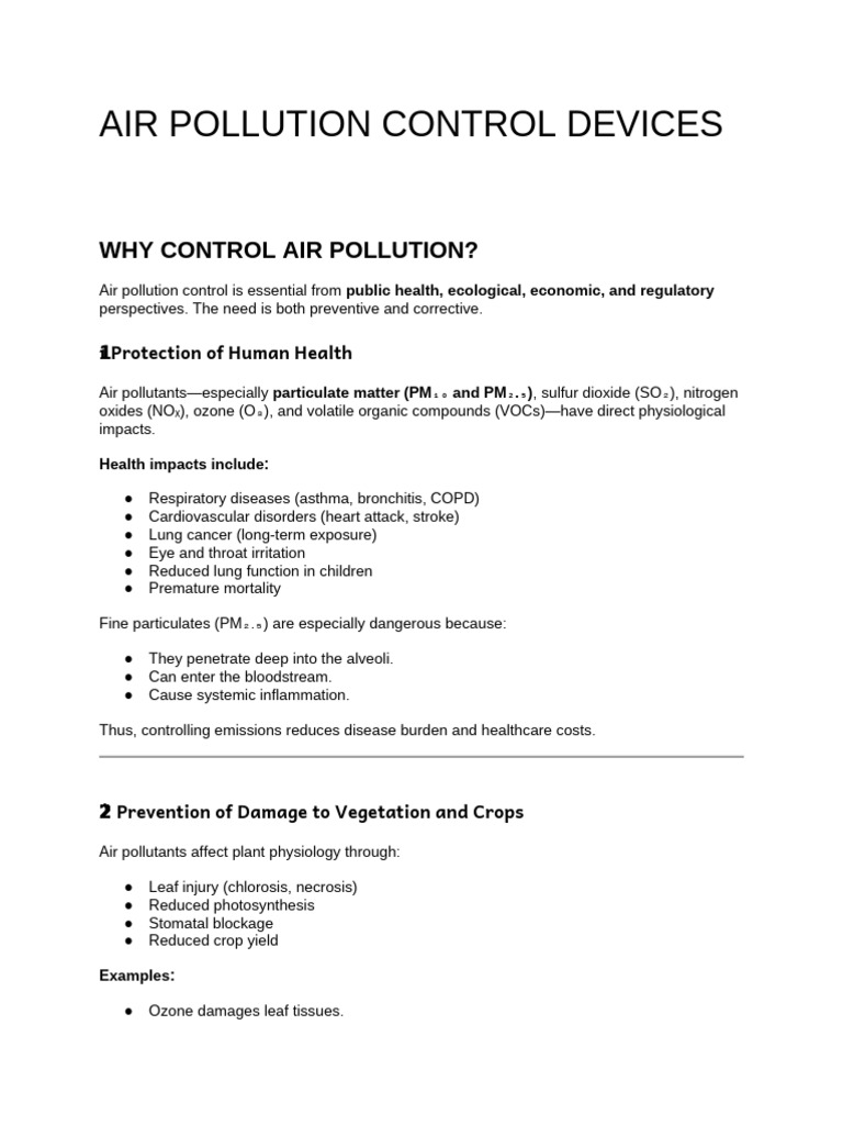 Air Pollution Control Devices | PDF