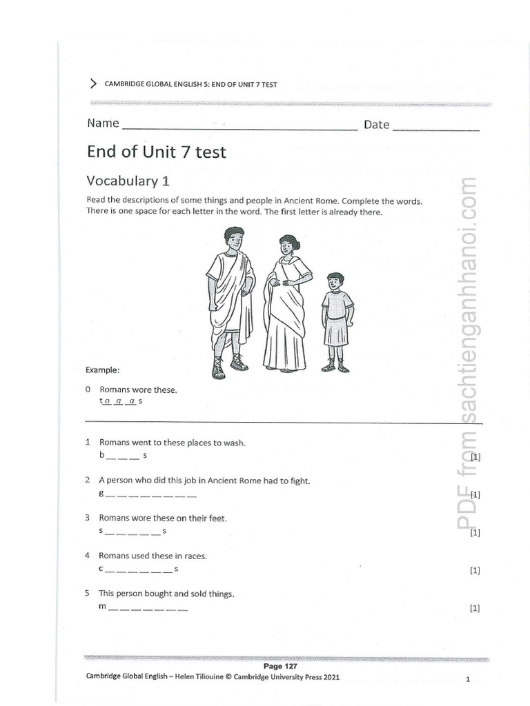 Cambridge ESL Stage 5 Unit Test 7 | PDF