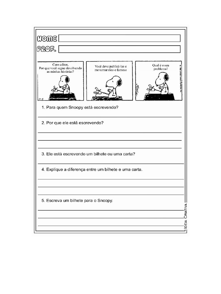 Atividade Snoopy | PDF