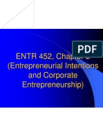 ENTR 452, Chapter 2 (Entrepreneurial Intentions and Corporate Entrepreneurship)