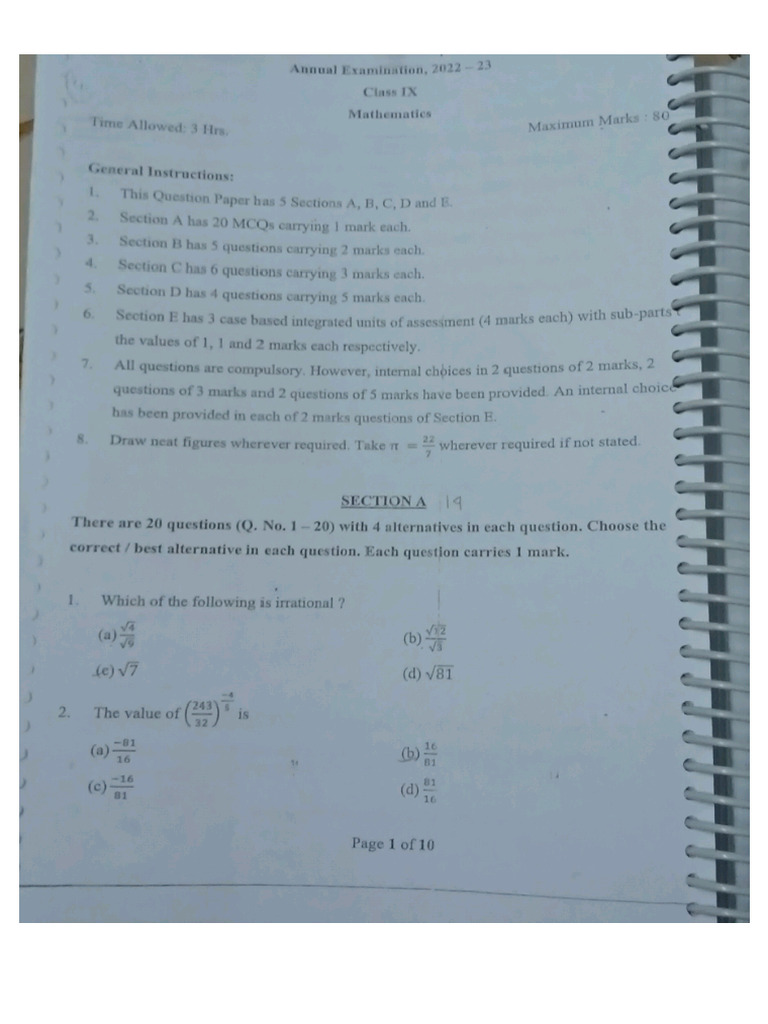 Maths Pyq 3 | PDF