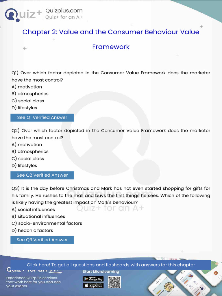 Over Which Factor Depicted in The Consumer Value Framework Does The ...