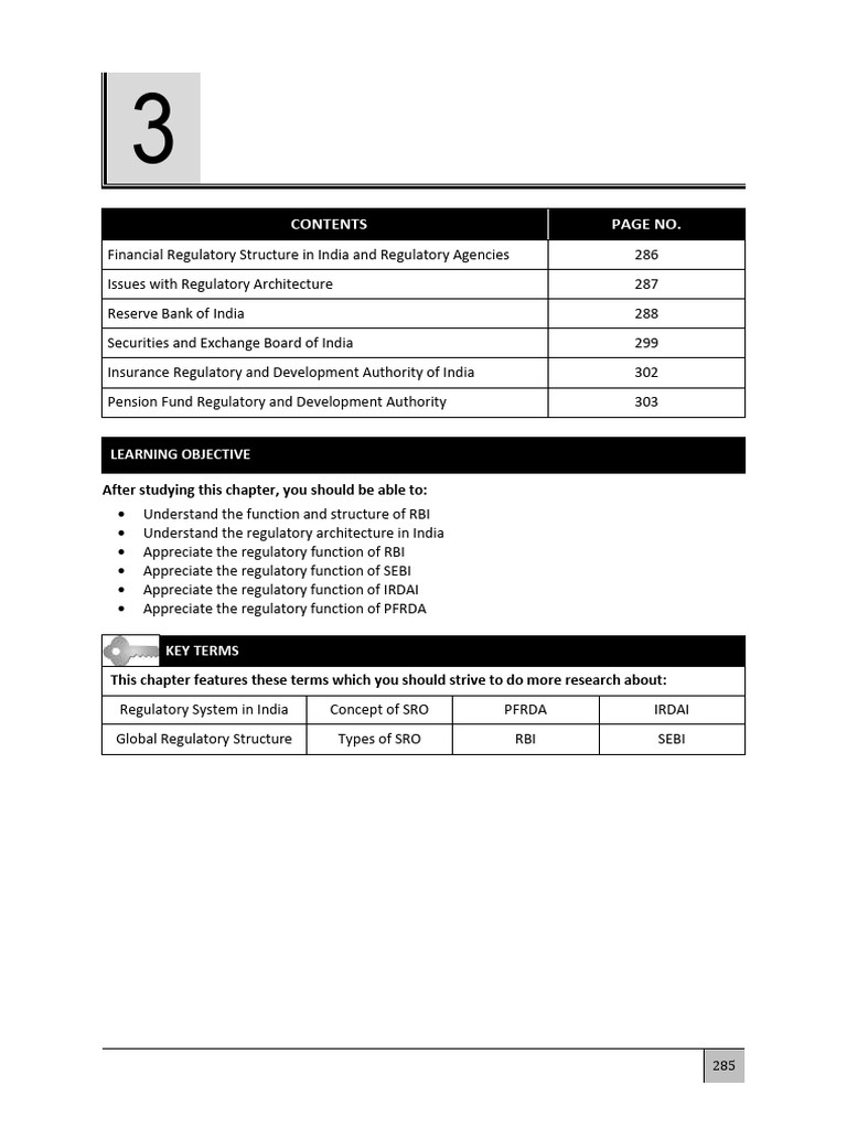 Chapter 3 Regulatory Structure in India 5 | PDF | Reserve Bank Of India ...