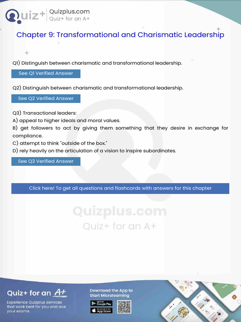 Distinguish Between Charismatic and Transformational Leadership | PDF ...