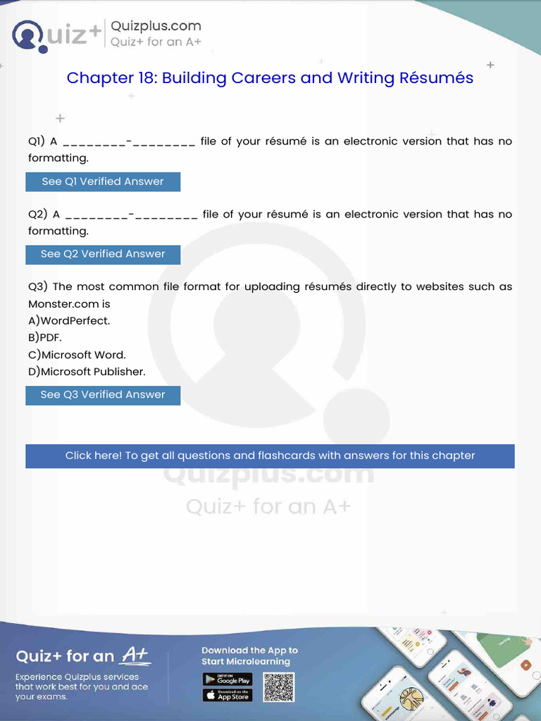 A File of Your Rsum Is An Electronic Version That Has No Formatting | PDF
