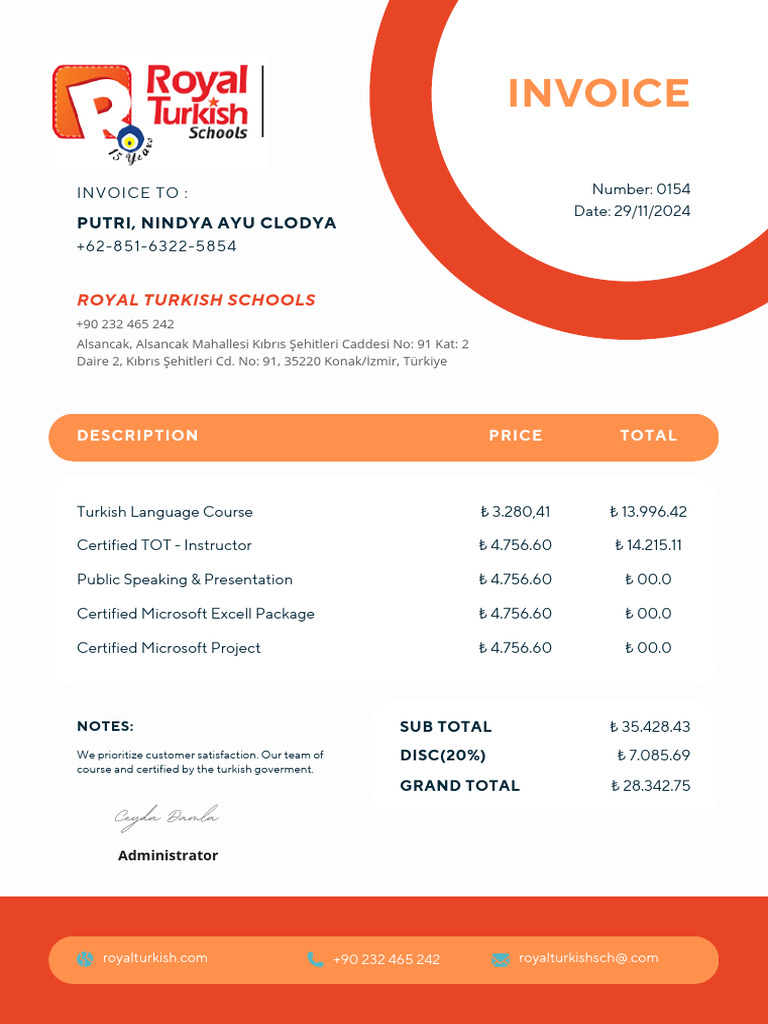 Invoice Course - Nindya Putri | PDF