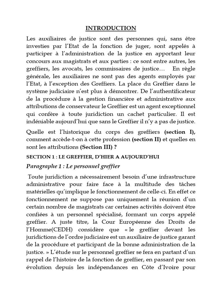 Cours Portant Sur Le Greffier 3 | PDF | Greffier | Justice