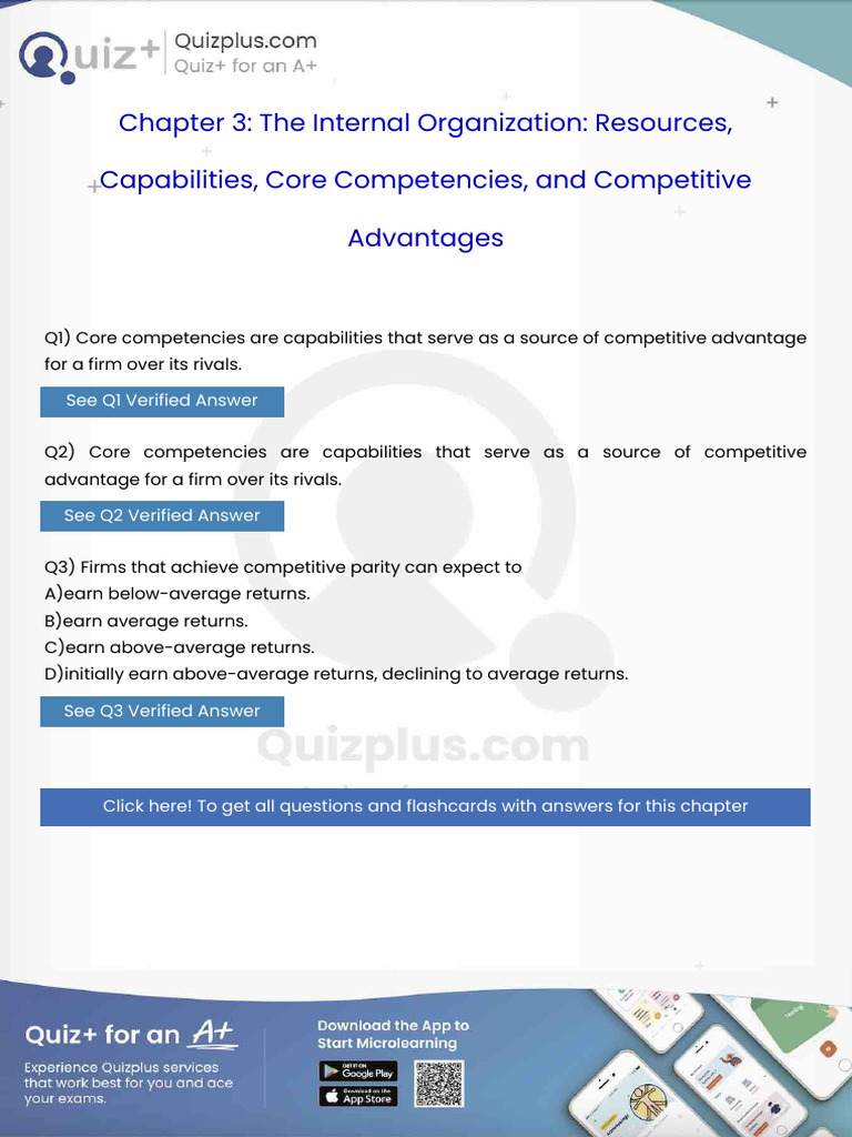 Core Competencies Are Capabilities That Serve As A Source of ...