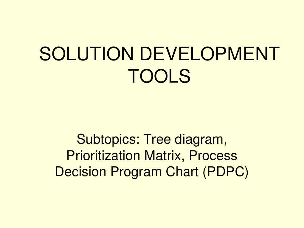 Solution Tools for Management | PDF