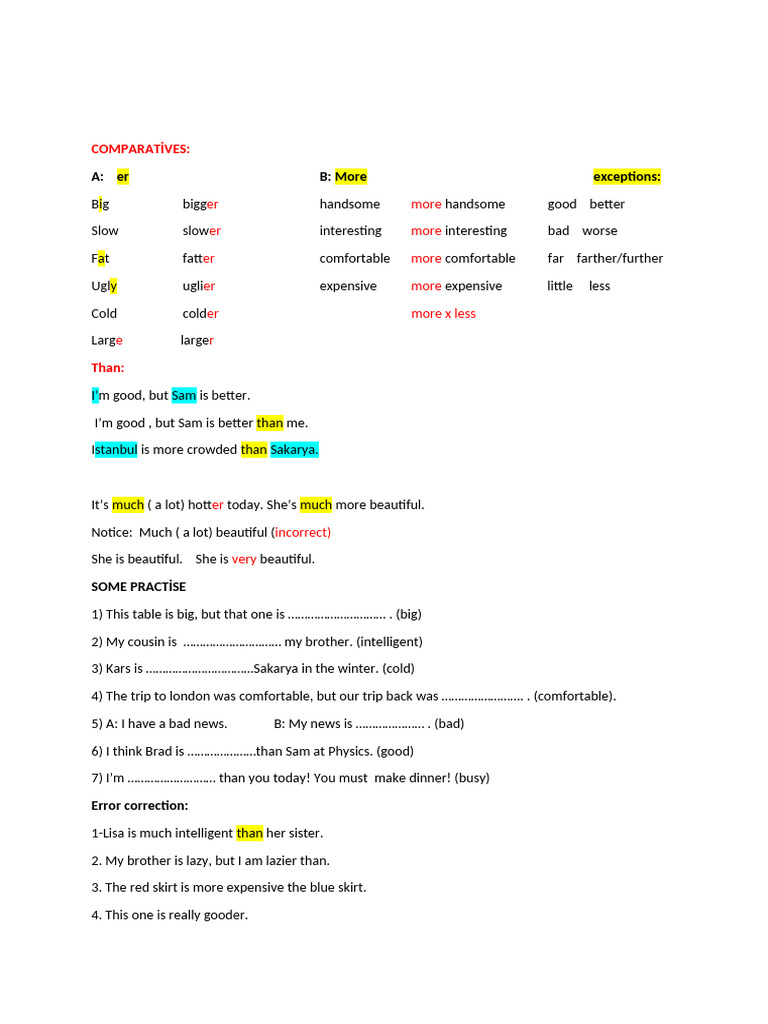 Comparatives and As ... As | PDF | Adverb | Adjective