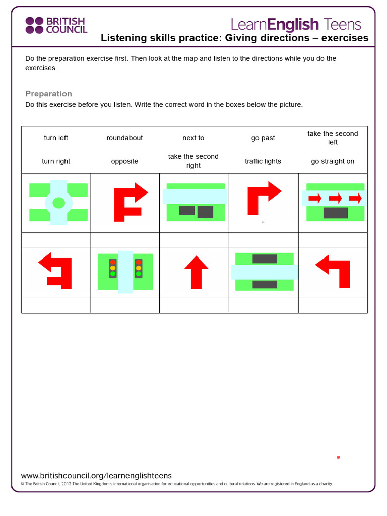 Giving Directions - Exercises 4 | PDF