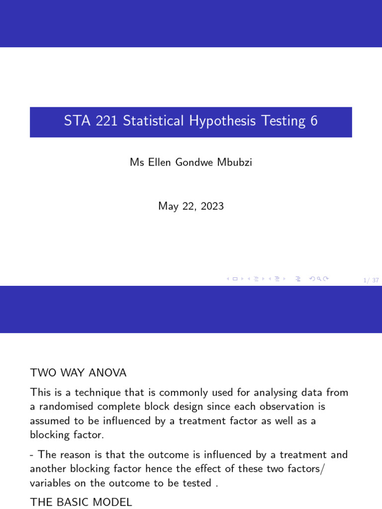 Sta 221 - Hypothesis Testing 6 | PDF | Statistical Hypothesis Testing ...