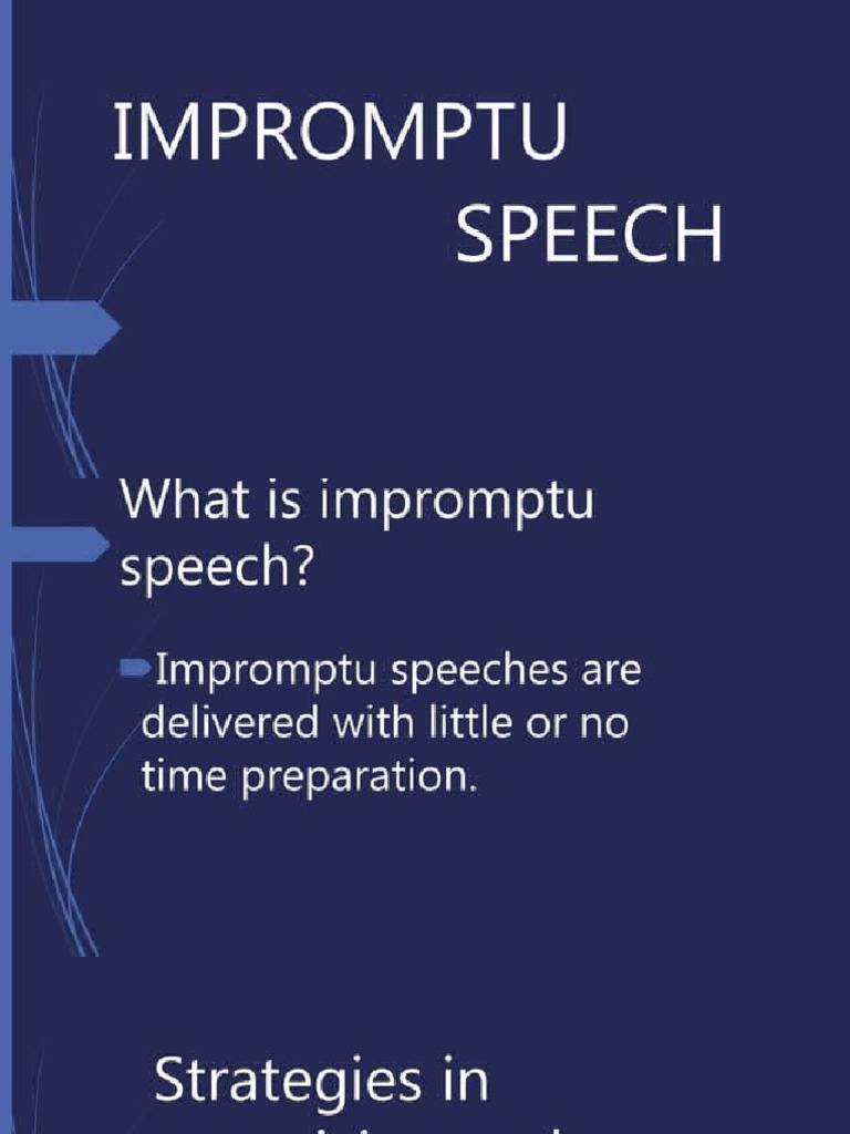 Impromptu Speech | PDF