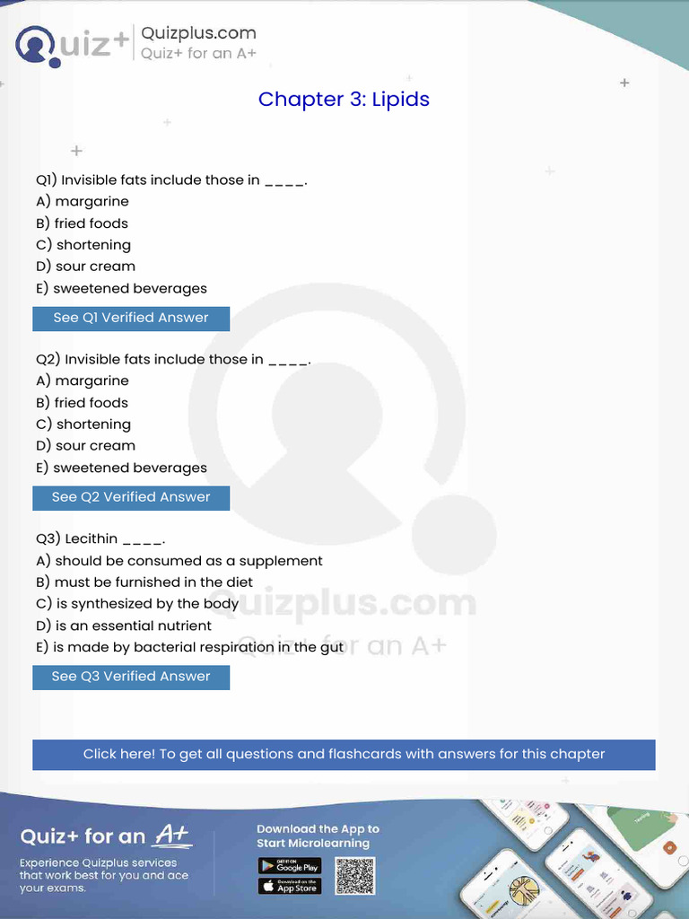 Invisible Fats Include Those in | PDF