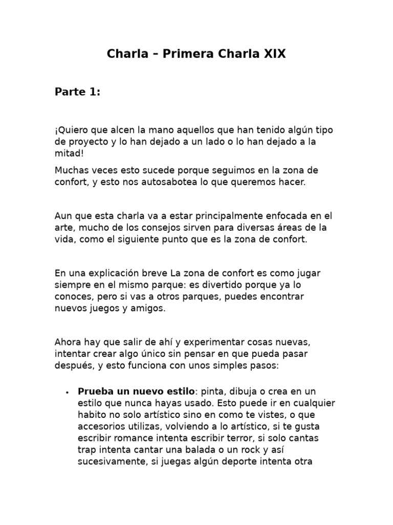 Charla 1 | PDF