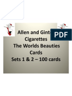 Allen and Ginter Cigarettes The Worlds Beauties Complete 2 Card Set of 50 Each