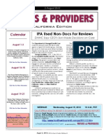 Payers & Providers California Edition – Issue of August 2, 2012