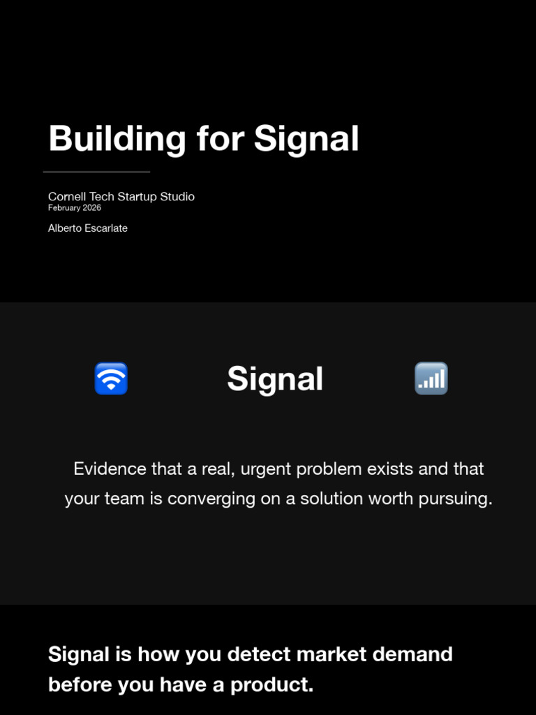 Building For Signal 2026 | PDF | Prototype