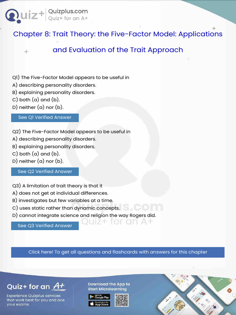 The Fivefactor Model Appears To Be Useful in | PDF | Psychoanalysis ...