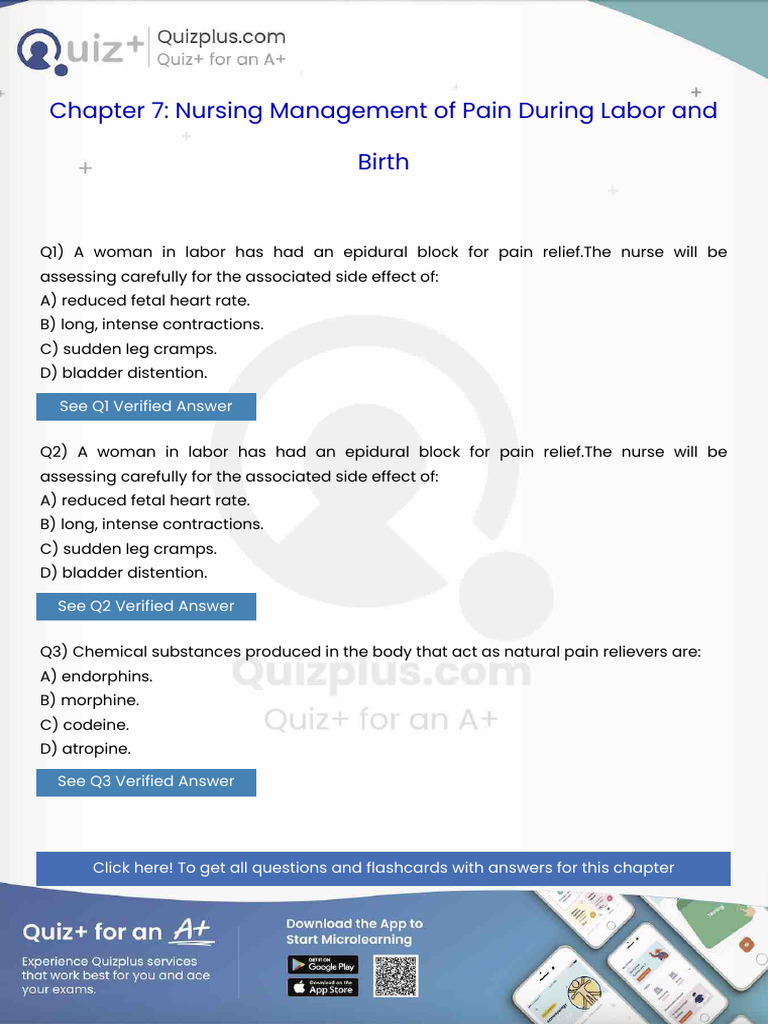 A Woman in Labor Has Had An Epidural Block For Pain Reliefthe Nurse ...