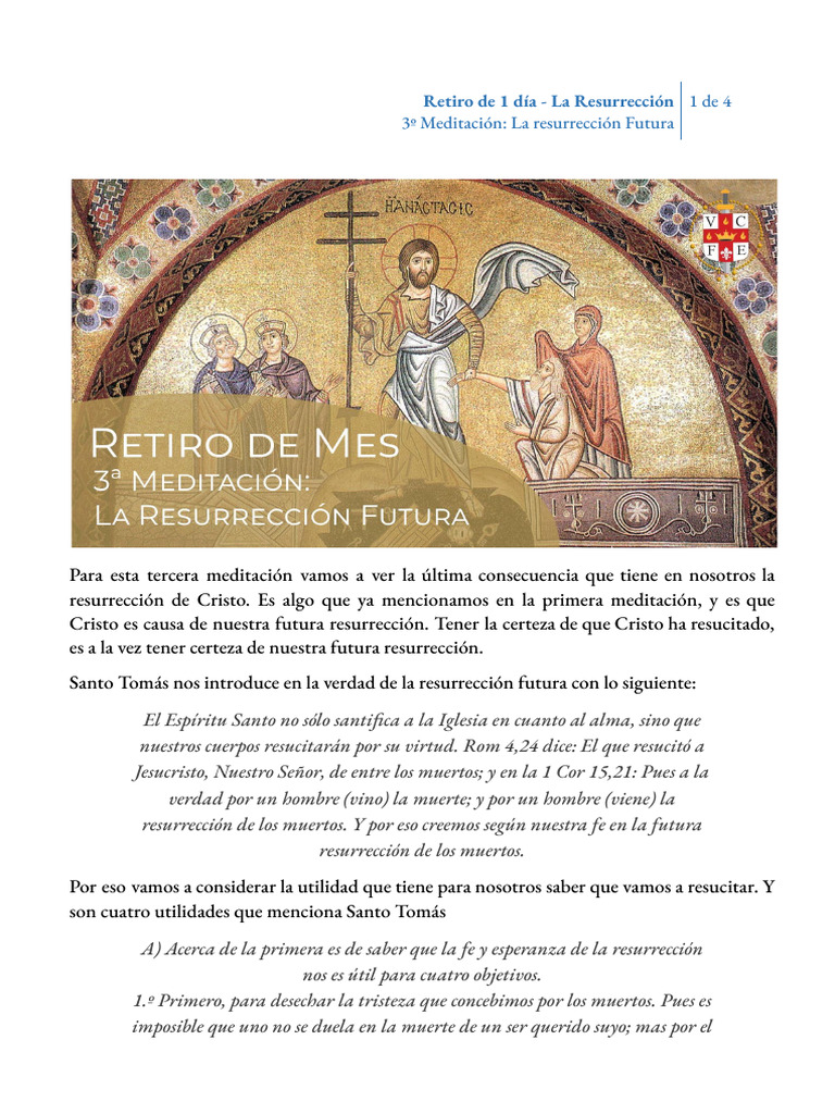 La Resurrección 3a Meditacion La Resurreccion Futura | PDF | La ...