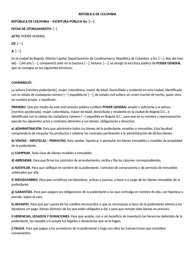 Formato Poder General | PDF