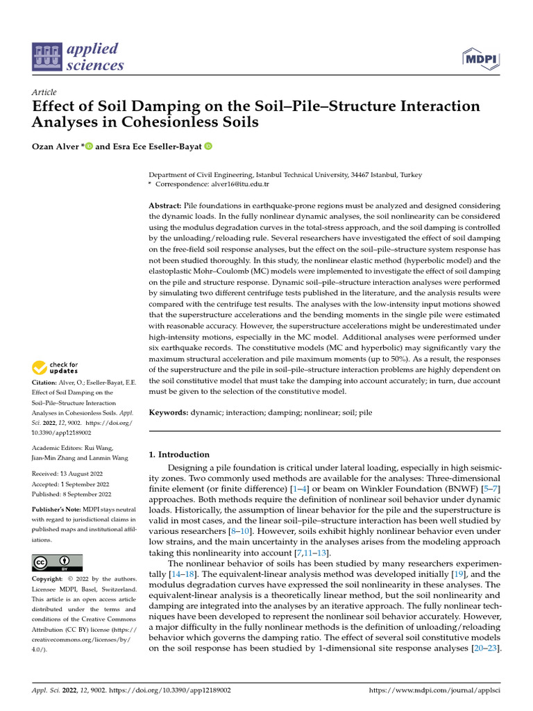 Effect of Soil Damping On The Soil-Pile-Structure Interaction Analyses ...