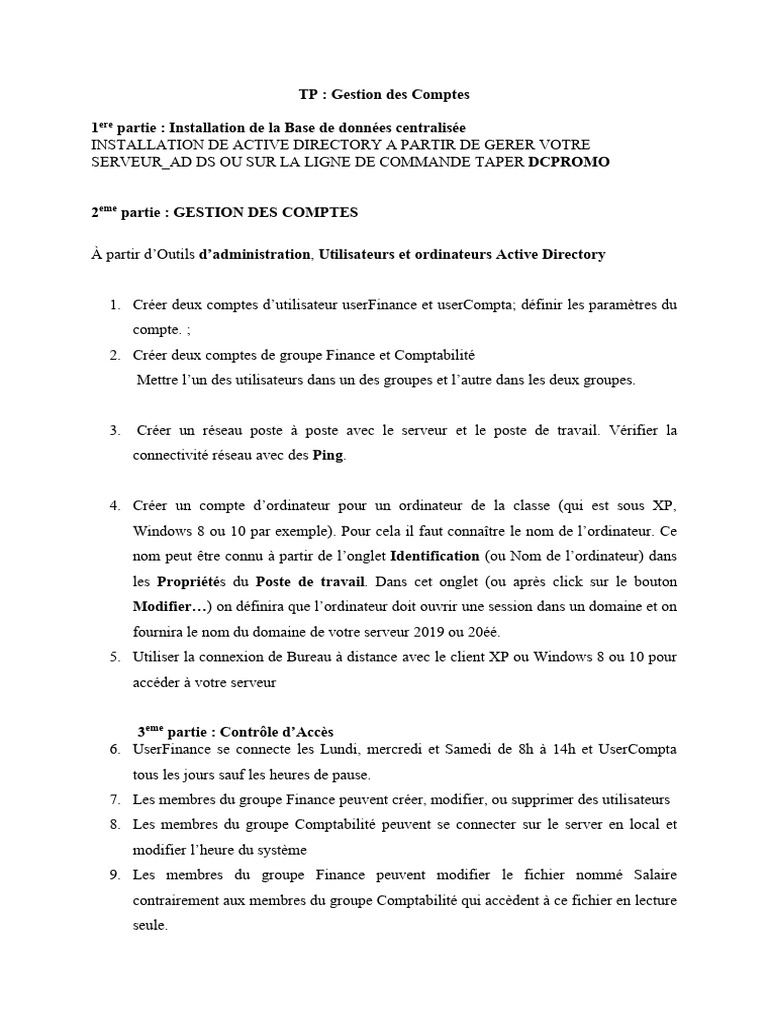 TP Gestion Compte | PDF