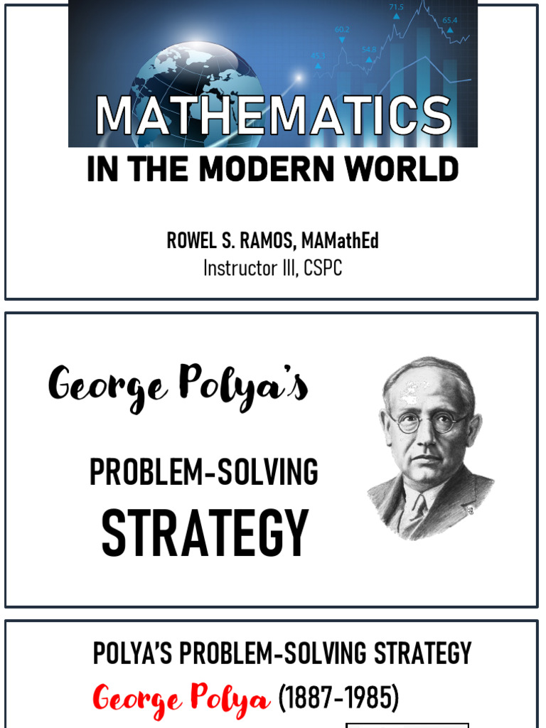 Mathematics in The Modern World (Polya's Problem-Solving Strategy) | PDF