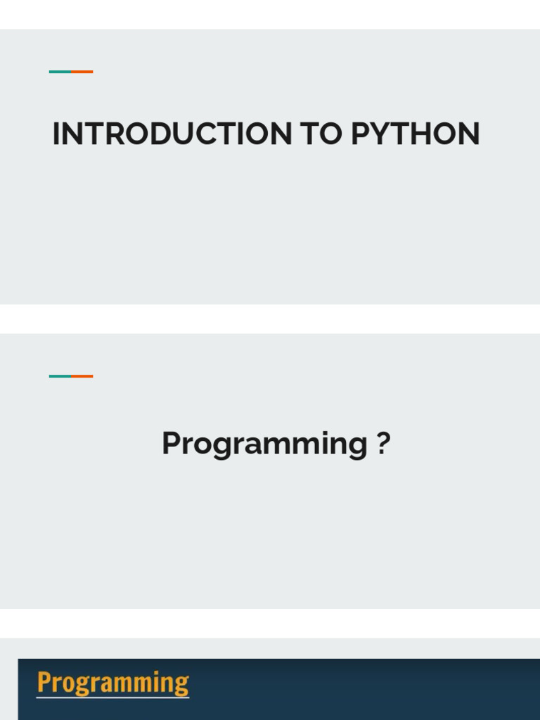Introduction To Python | PDF
