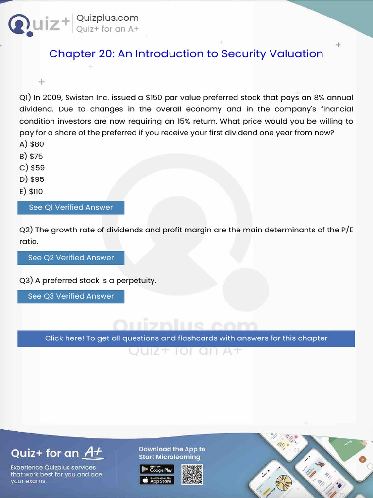 In 2009 Swisten Inc Issued A 150 Par Value Preferred Stock That Pays An ...