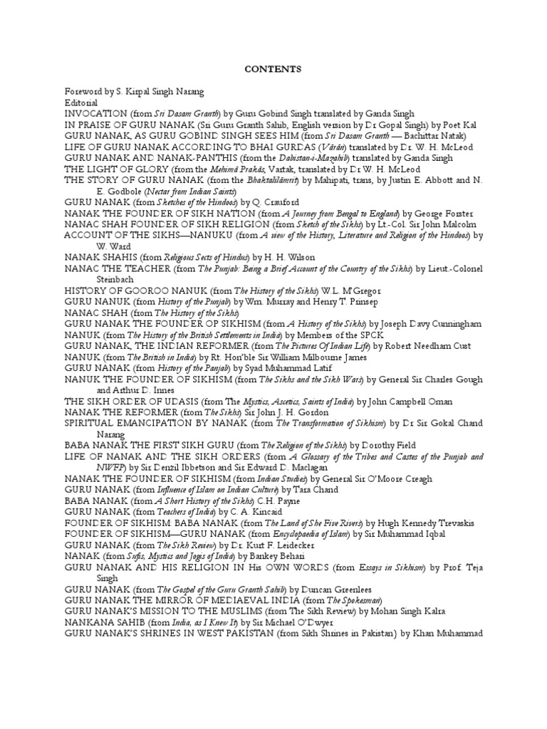 768px x 1024px - Sources On The Life & Teachings of Guru Nanak | PDF