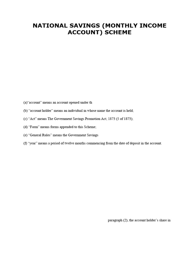 Monthly in Come Account Rule | PDF