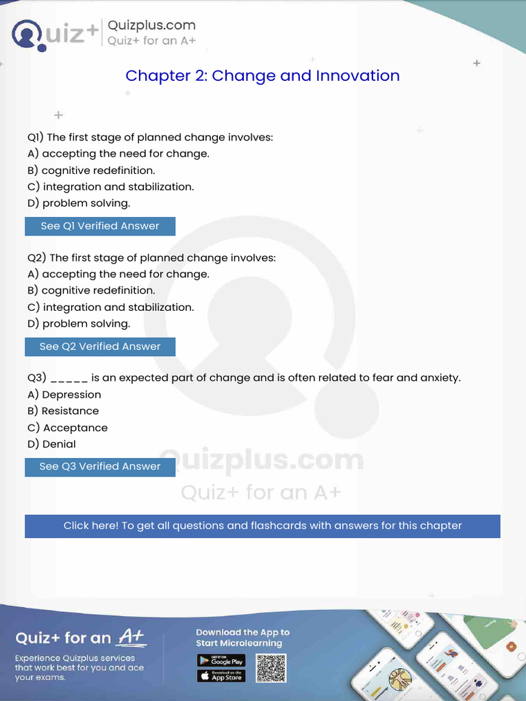 The First Stage of Planned Change Involves | PDF | Performance ...
