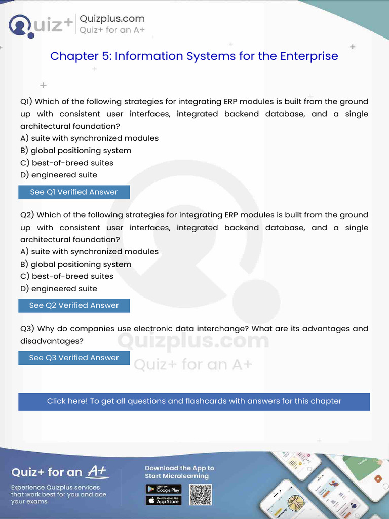 Which of The Following Strategies For Integrating Erp Modules Is Built ...