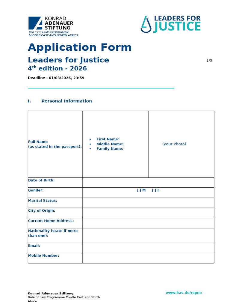 LFJ - Application Form 2026 | PDF