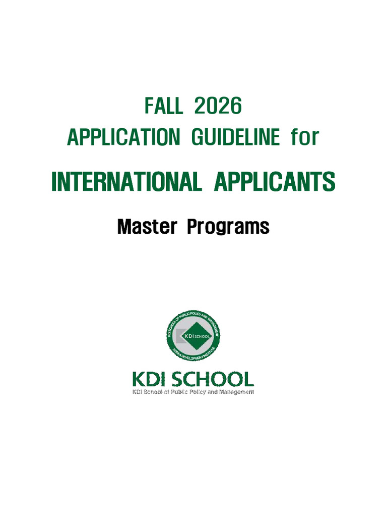 2026 FALL APPLICATION GUIDELINE FOR INTERNATIONALAPPLICANTS - (Master ...