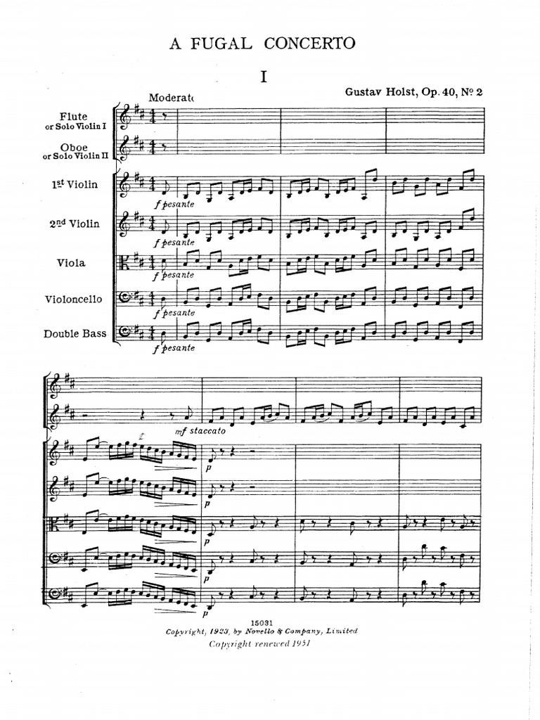 The Fugal Concerto by Gustav Holst - 20260314 - 041809 | PDF