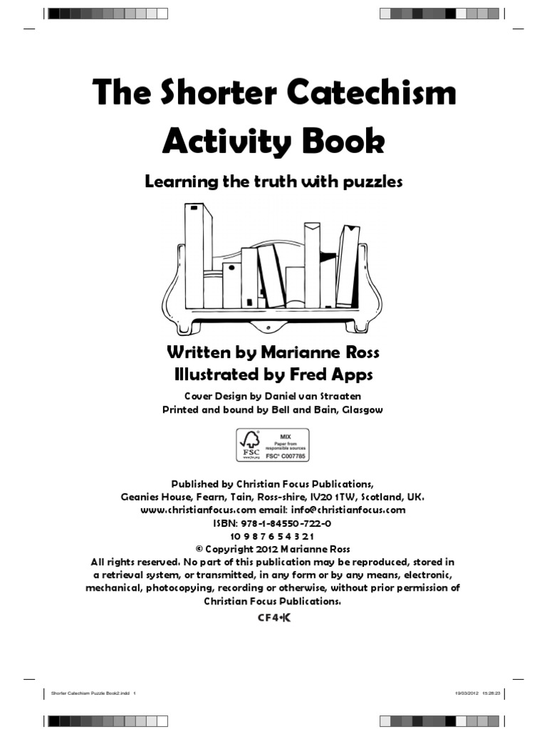 The Shorter Catechism Activity Book Sample Sacraments Ten