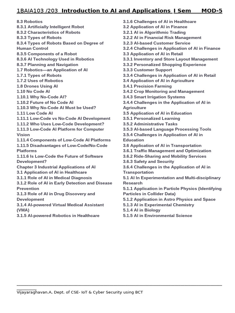 Ai and Its Appln Mod 5 Notes | PDF | Actuator | Artificial Intelligence