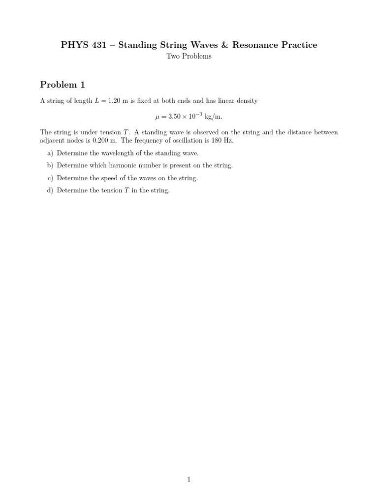 String Standing Waves and Resonance | PDF