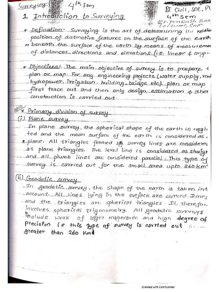 Surveying I Note Part-I | PDF