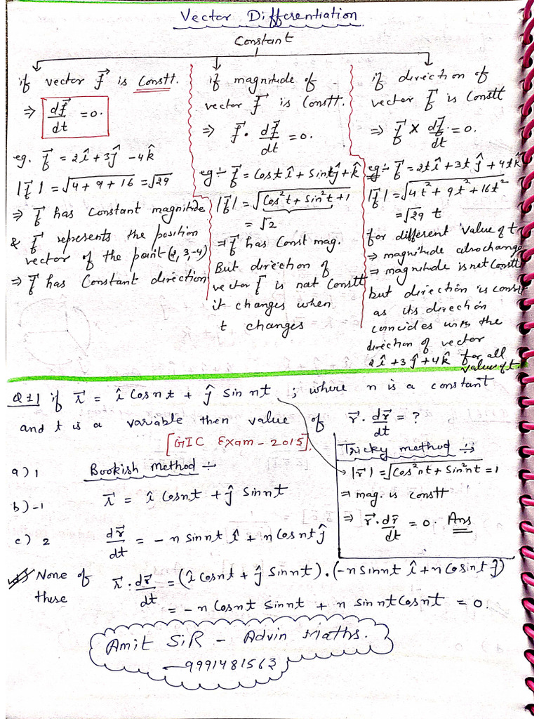 Vector Differentiation | PDF