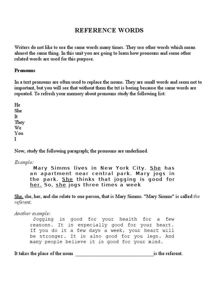 Understanding Reference Words in Writing | PDF | Marathon | Tornadoes