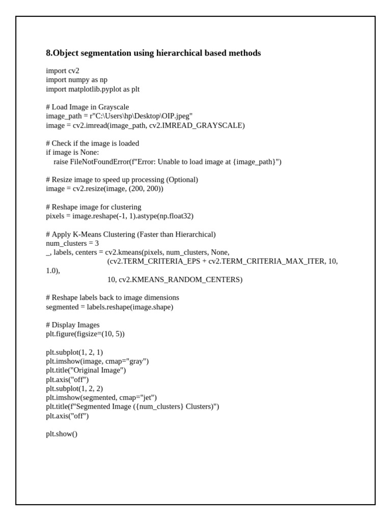 8.object Segmentation Using Hierarchical Based Methods | PDF