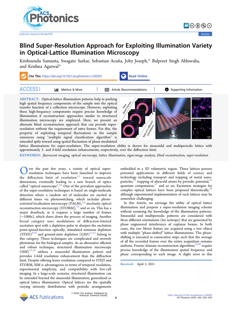 Blind Super-Resolution Approach For Exploiting Ill | PDF | Microscopy ...